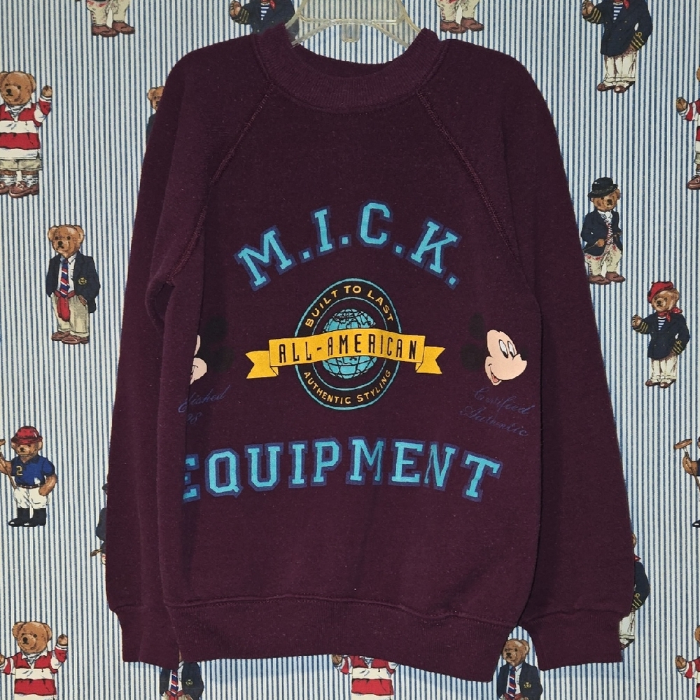 Vintage Kids Mickey Mouse "M.I.C.K. Equipment" Sweatshirt Mickey Unlimited